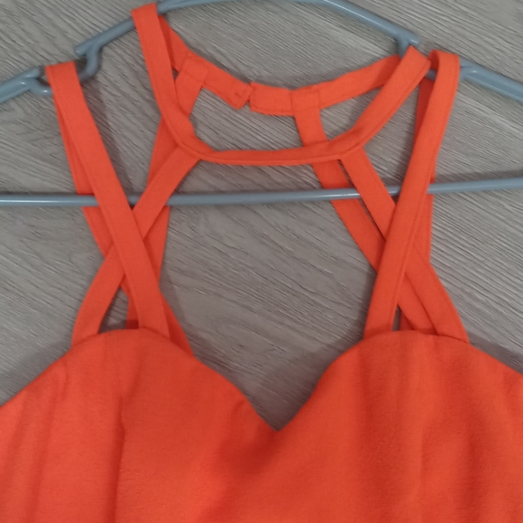 Charlotte Russe neon orange strappy mini dress - Picture 3 of 4